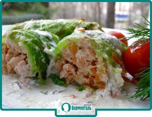 Диетическая карточка «Лосось с овощами» участников 3-го сезона специального проекта «Я худею!» телеканала НТВ